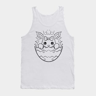 Cute Girl Bunny In Easter Egg As Color In Easter Tank Top